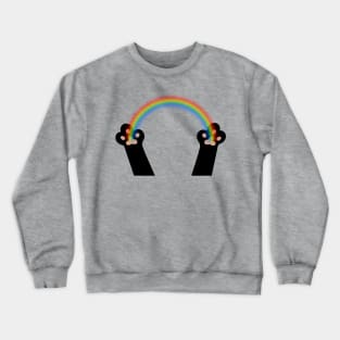 Rainbow in Black Animal Paws Crewneck Sweatshirt